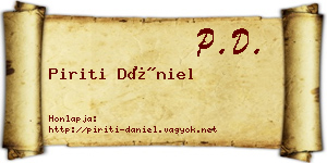 Piriti Dániel névjegykártya
