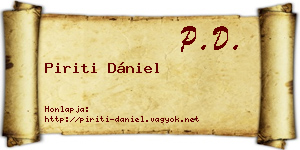 Piriti Dániel névjegykártya
